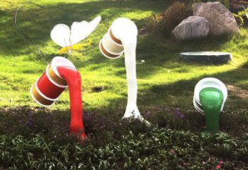 田間油漆桶雕塑 彩繪仿真雕塑 園林?jǐn)[件