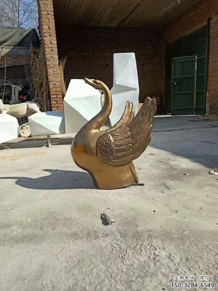 水景天鵝銅雕塑 風(fēng)景區(qū)幾何雕塑 廣場小品