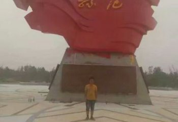 景區旗幟雕塑，戶外革命雕塑，鐵藝材質