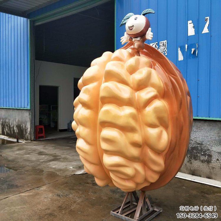 抽象核桃雕塑 店門(mén)口彩繪雕塑 步行街?jǐn)[件