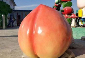 室內水蜜桃雕塑 仿真景觀水果雕塑 大型果蔬雕塑