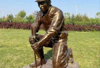 戶外工人雕塑 噴漆民俗雕塑 礦工勞動雕塑