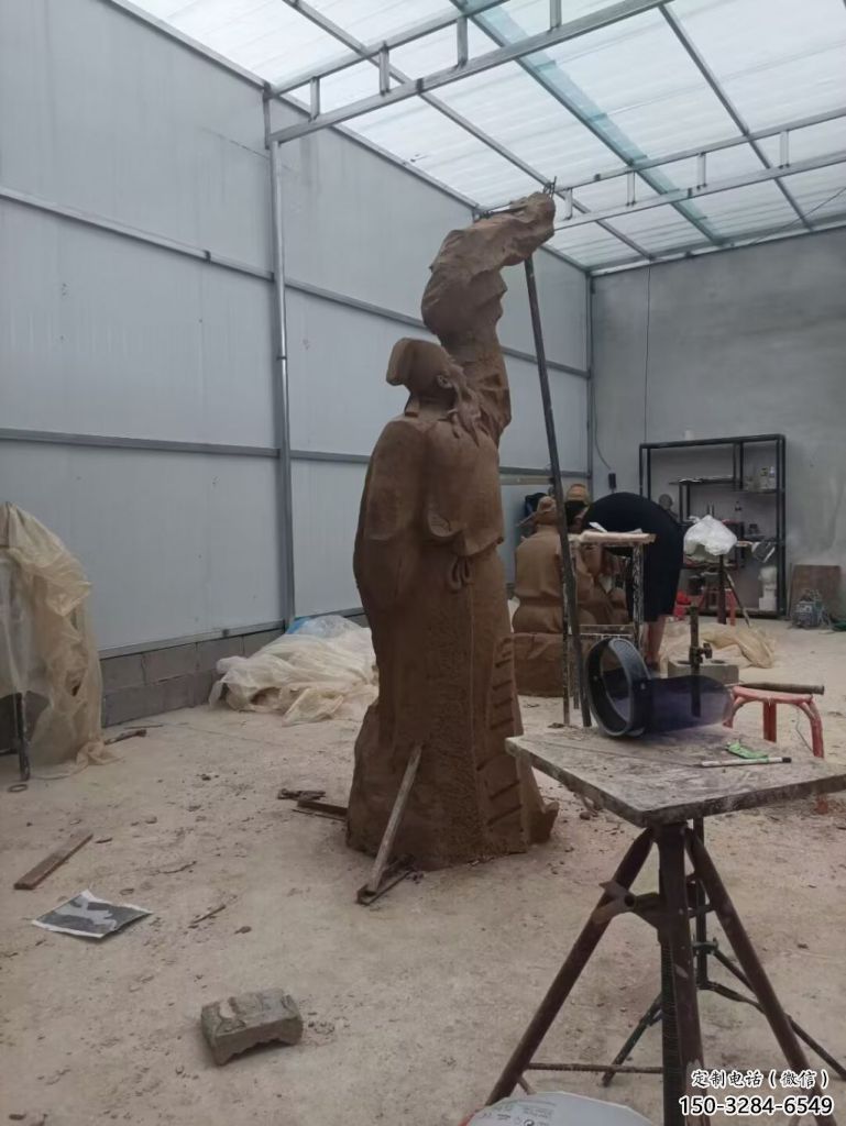 戶外李白雕塑 噴漆景觀古代雕塑 鑄銅詩人雕塑