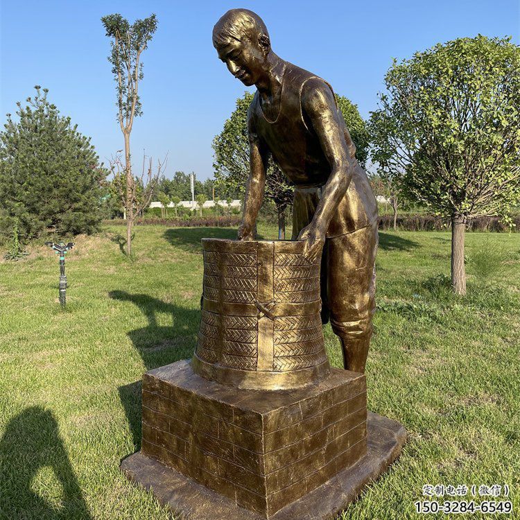 茶道雕塑 戶外園林民俗雕塑 住宅小區制茶雕塑