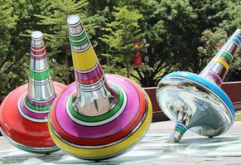 廣場陀螺雕塑廠家，抽象景觀擺件，不銹鋼材質雕塑