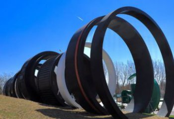 幾何膠卷雕塑 發光公園膠片雕塑 大門口雕塑