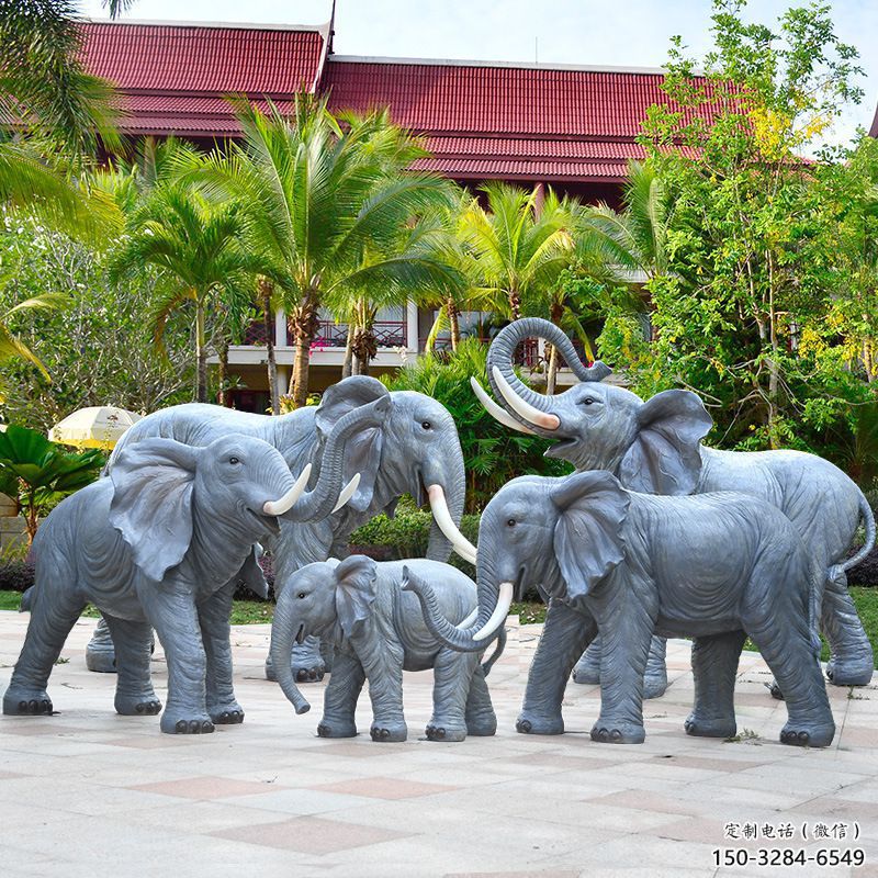 主題大象雕塑優選，多彩藝術，景觀仿真大象雕塑選用