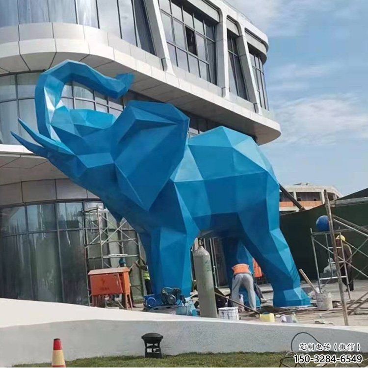 街頭大象雕塑供應(yīng)，城區(qū)小品，切面烤漆大象雕塑制造商