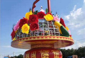 花籃雕塑園林建筑通用，街頭雕塑，企業(yè)慶典花籃雕塑標(biāo)準(zhǔn)