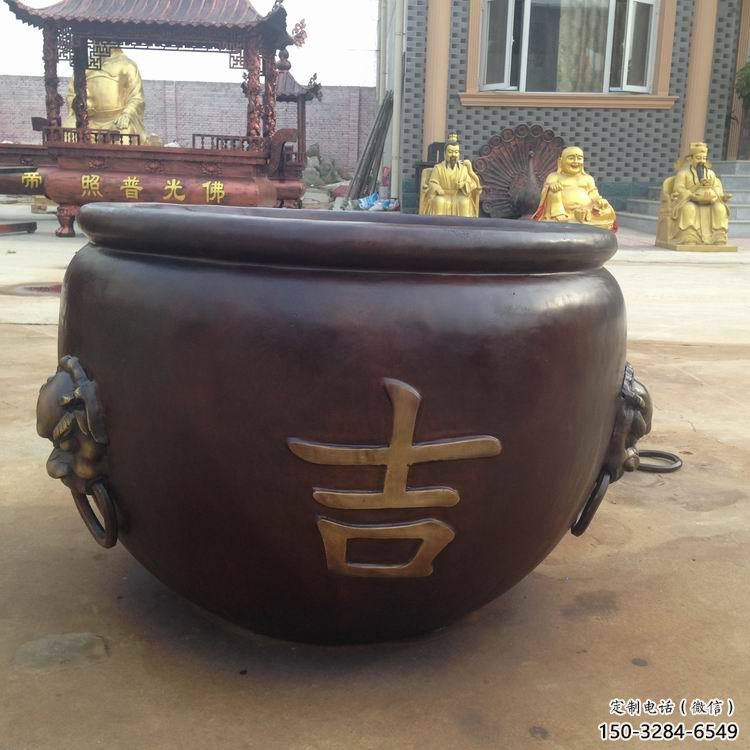 紫銅吉祥銅缸雕塑