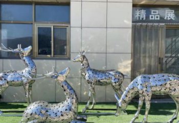 小鹿雕塑供需，標識雕塑，景觀鏤空小鹿雕塑制造商