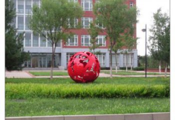 大型花紋球雕塑選用，陸地擺件，不銹鋼花紋球雕塑廠家