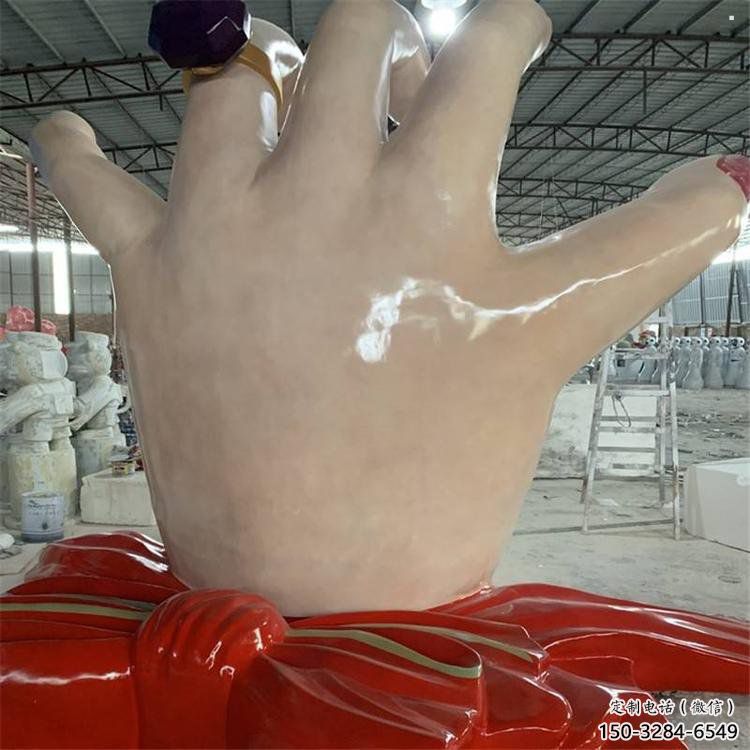 手指雕塑廠家，彩鋼制作，大型不銹鋼手指雕塑定做