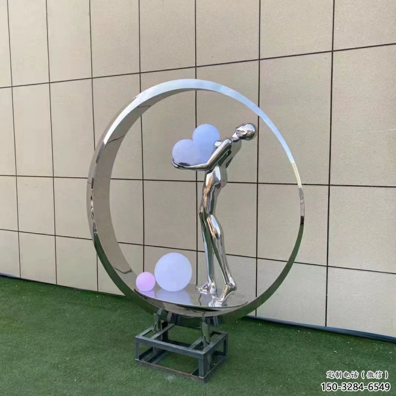 圓環(huán)雕塑生產(chǎn)商，舞者雕塑制作，圓環(huán)舞者雕塑供應(yīng)商