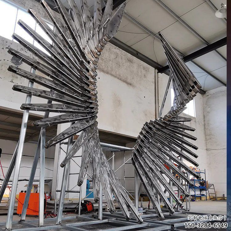 天使之翼雕塑供應，城區小品，抽象翅膀雕塑制造商