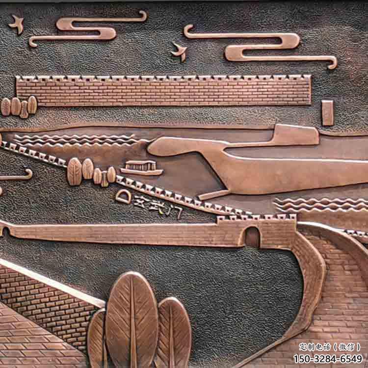 百色銅浮雕景墻雕塑，圓雕工藝