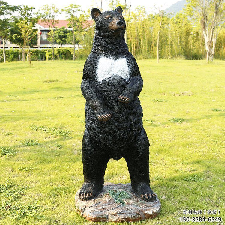松原街道黑熊雕塑，仿真動物雕塑，古銅效果