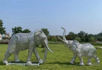 秦淮鏤空大象雕塑制造商，動物擺件，透雕大象雕塑定制