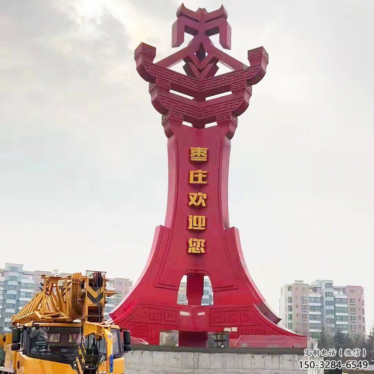 南昌棗字精神堡壘雕塑，廣場不銹鋼雕塑