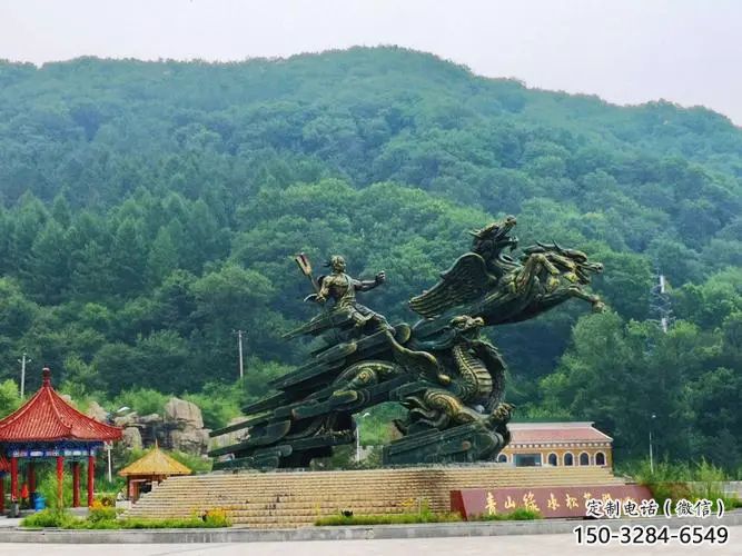 撫州夸父逐日雕塑，鑄銅神話人物雕塑