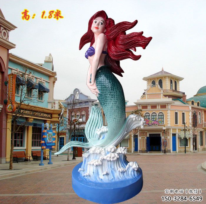 清水河水景美人魚雕塑