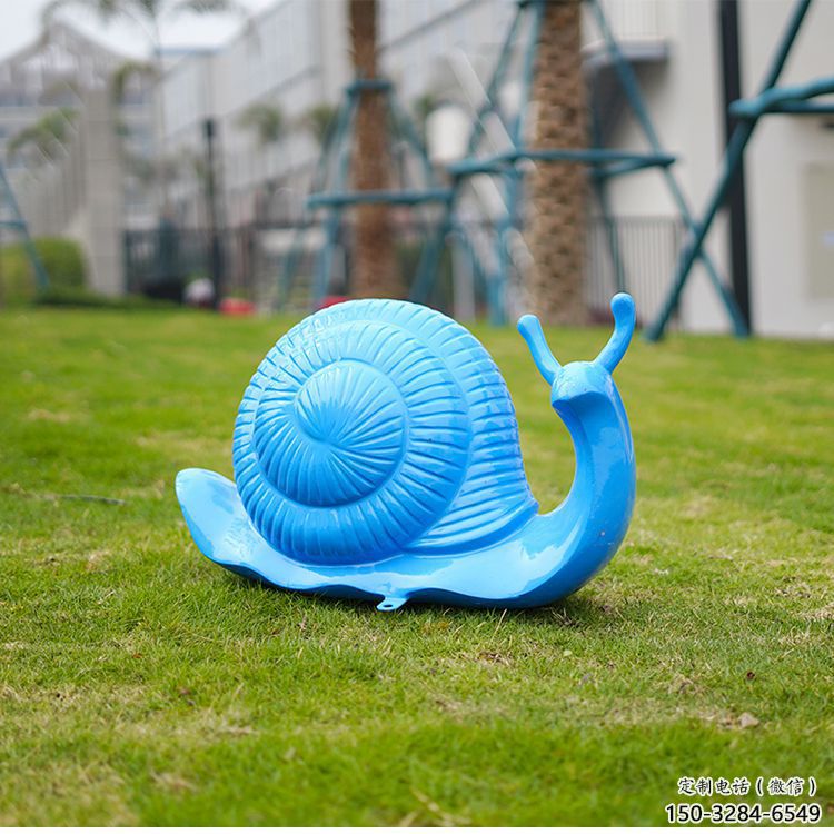 太原彩繪蝸牛雕塑廠家，園林動物小品，玻璃鋼蝸牛雕塑生產(chǎn)
