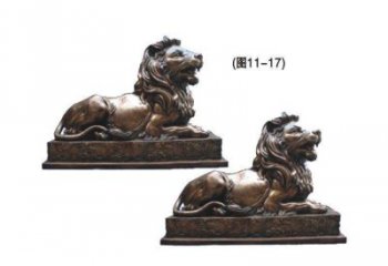 鷹潭公園獅子雕塑供求，景觀雕塑，鑄銅趴獅雕塑優選