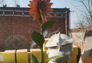 海東太陽花雕塑工程，美陳雕塑，玻璃鋼太陽花雕塑廠家