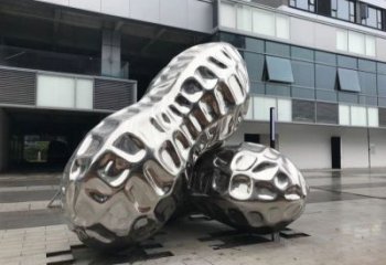 朔州花生雕塑制造，白鋼構(gòu)件，不銹鋼花生雕塑提供