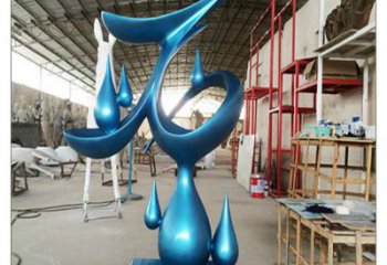 灞橋水滴雕塑，烤漆工藝，群雕不銹鋼水滴雕塑