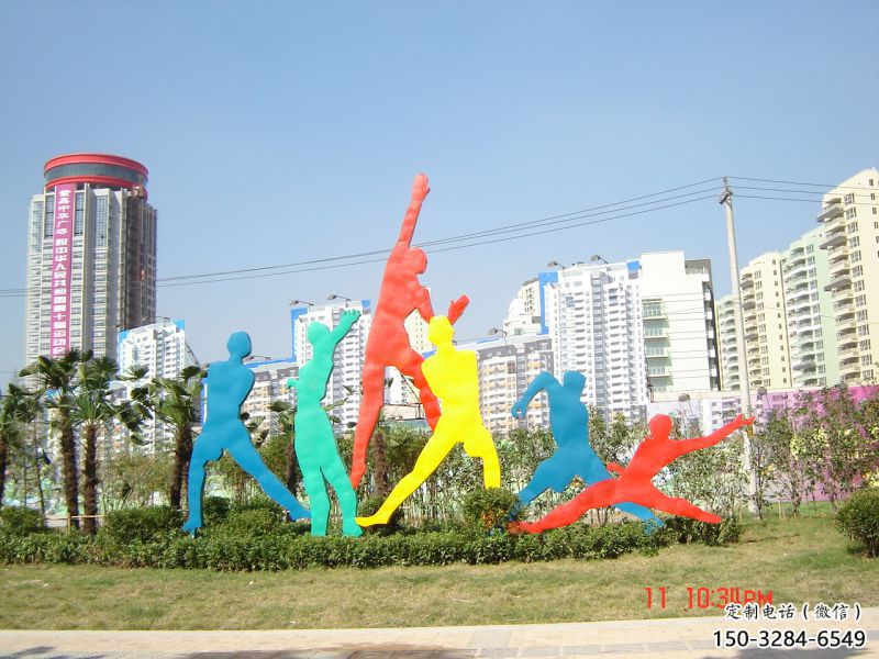 廣安投籃雕塑，剪影工藝制作，不銹鋼體育人物雕塑