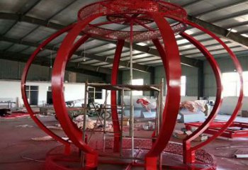 南岸景觀燈籠雕塑優選，陸地擺件，園林不銹鋼燈籠雕塑供應